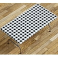 thumbnail image 1 of Sorfey Fitted Picnic Table Cover Checkered Rectangle Tablecloth, Black 96"x 30", 1 of 9