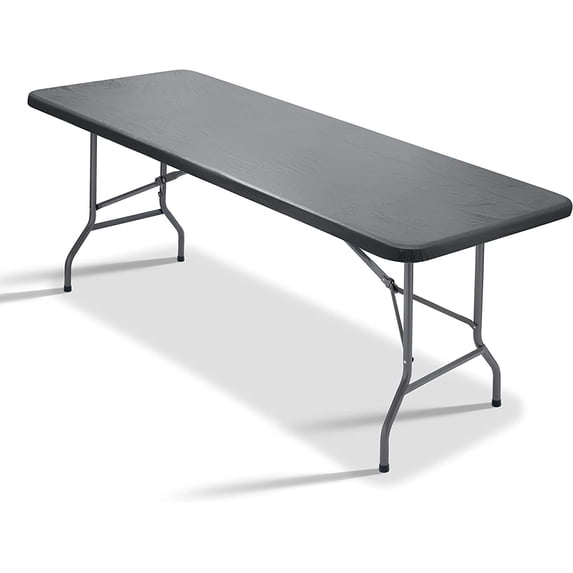 Sorfey Fitted Picnic Table Cover Classic Solid Rectangle Tablecloth, Black 30"x 60"