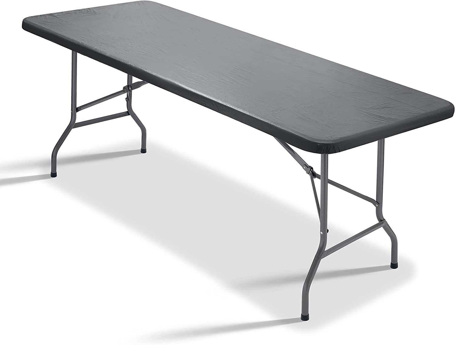 Sorfey Fitted Picnic Table Cover Classic Solid Rectangle Tablecloth, Black 30"x 96"