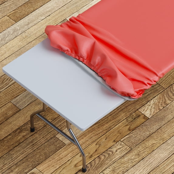 Sorfey Fitted Picnic Table Cover Classic Solid Rectangle Tablecloth, Red 30"x 60"