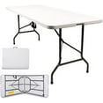thumbnail image 1 of Sorfey Portable Picnic Table Adjustable Height Folding Table, 5’ White, 1 of 4