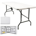 thumbnail image 1 of Sorfey Portable Picnic Table Adjustable Height Folding Table, 8’ White, 1 of 7