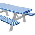 thumbnail image 1 of Sorfey Rectangle Fitted Picnic Table Cover with Bench Covers, Blue 30" x 72", 1 of 6