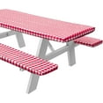 thumbnail image 1 of Sorfey Rectangle Fitted Picnic Table Cover with Bench Covers, Red 30" x 96", 1 of 6
