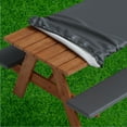 thumbnail image 1 of Sorfey Rectangle Picnic Table Cover Fitted Table Cloth with Bench Cover, 30" x 60" Black, 1 of 8