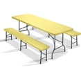 thumbnail image 1 of Sorfey Rectangle Picnic Table Cover Fitted Table Cloth with Bench Cover, 30" x 60" Yellow, 1 of 5