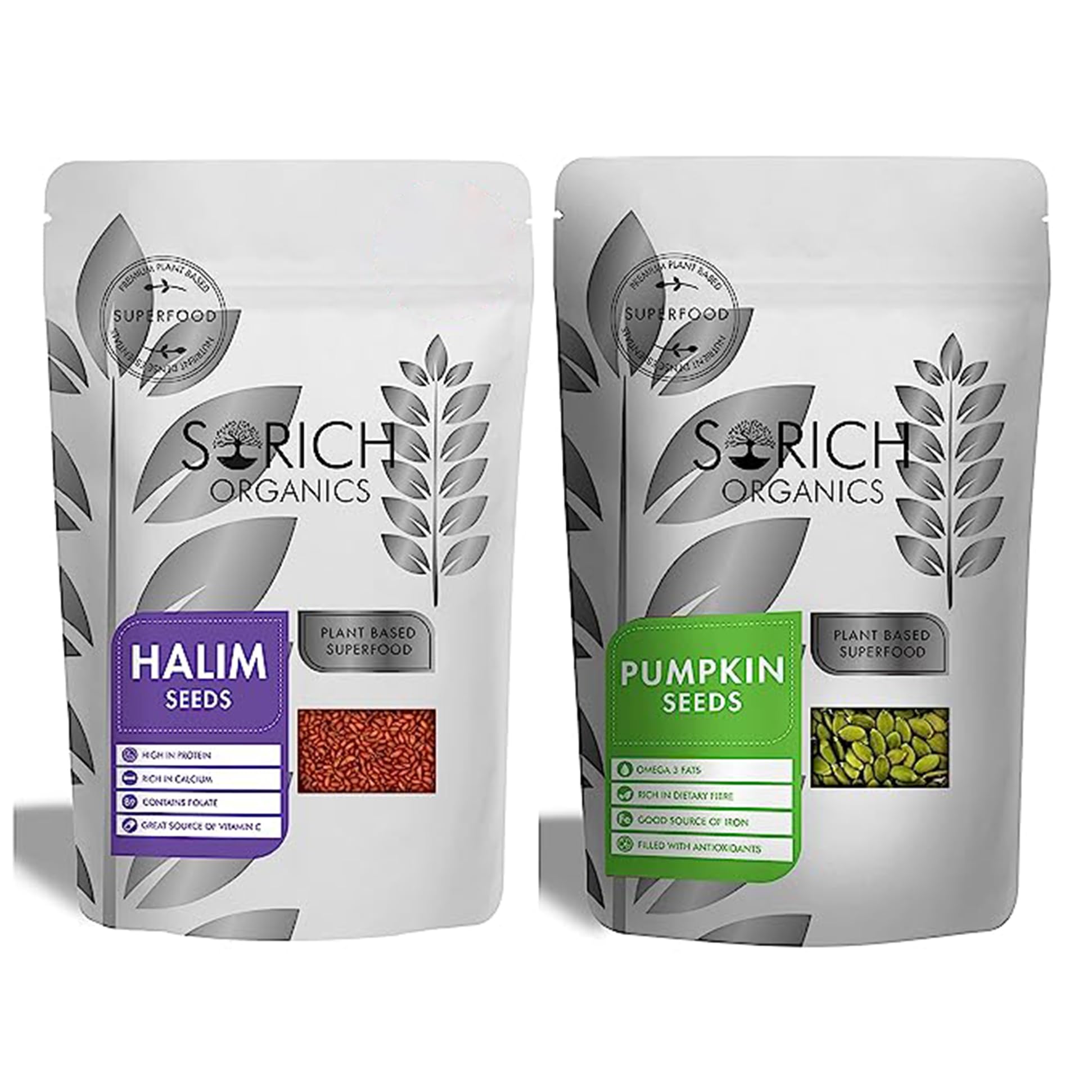 Sorich Organics Pumpkin Seeds And Halim Seeds Combo For Healthy Eating