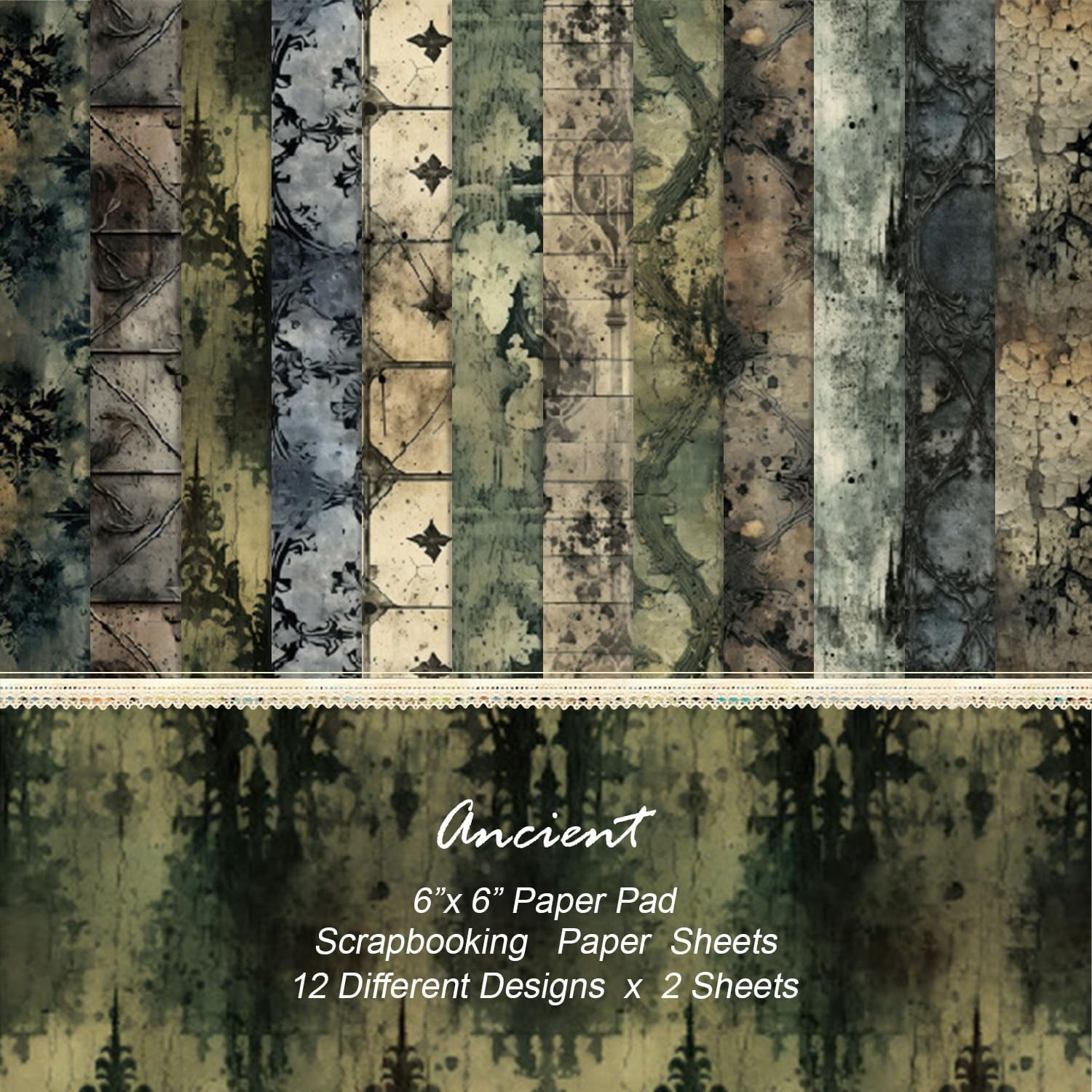 Sorkwo 24 Sheets Gothic TSF6 Decorative Paper, x Scrapbooking Supplies ...
