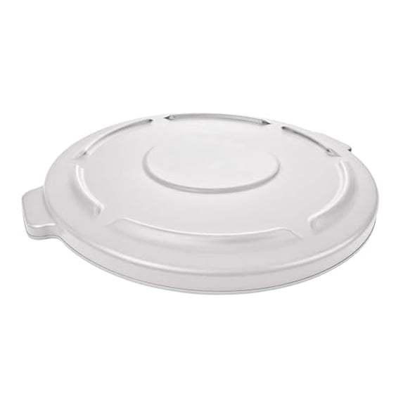 Soro Essentials- 10 Gallon Plastic Round Trash Can Lid White Color- Fits 10 Gallon Can Outdoor Waste Container Garbage Bin for Kitchen Home Hotel Garage Bathroom Outdoor Driveway