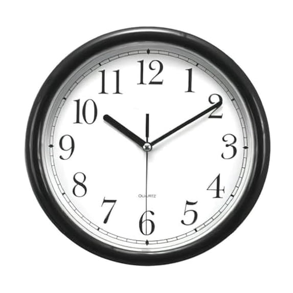 Soro Essentials- 10" Wall Clock Black Color- Round Silent Non-Ticking Analog Clock Quartz Battery Operated Round Easy to Read for Office Home Bathroom Kitchen Bedroom School Living Room