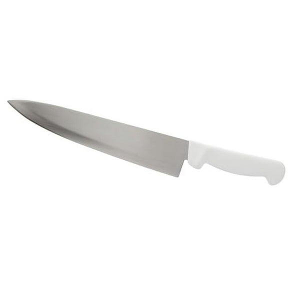 Soro Essentials- 10" Wide Choil High Carbon Steel Chefs/Cooks Knife with White Color Handle- Straight Edge Kitchen Knife Cooks Knife for Meat Cutting Fruit Vegetable