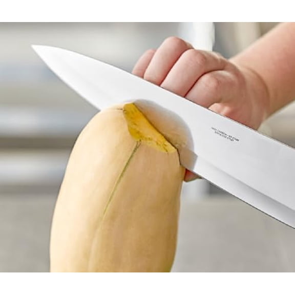 Soro Essentials- 10" Wide Choil High Carbon Steel Chefs/Cooks Knife with White Color Handle- Straight Edge Kitchen Knife Cooks Knife for Meat Cutting Fruit Vegetable for Home Ki