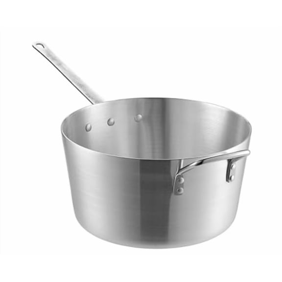 Soro Essentials- 10 qt. Medium Weight Aluminum Tapered Sauce Pan 3 mm Thickness- Multipurpose Cooking Sauce Pan for Boiling Soup Sauce Pan Cookware for Home Restaurant Kitchen