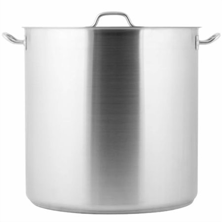 Soro Essentials- 100 qt. Stainless Steel Stock Pot with Lid- Heavy Duty Induction Ready Large Stock Pot Stew Pot Simmering Pot Soup Pot with Encapsulated Base and Oven Safe