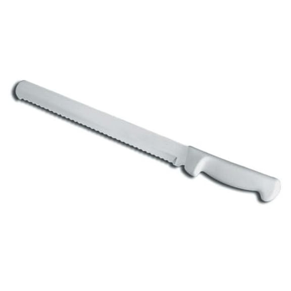 Soro Essentials- 12" Blade High Carbon Steel Stamped Serrated Bread Knife with White Color Handle- Serrated Bread Knife for Bread Ideal for Slicing Homemade Bread Bagels Cake