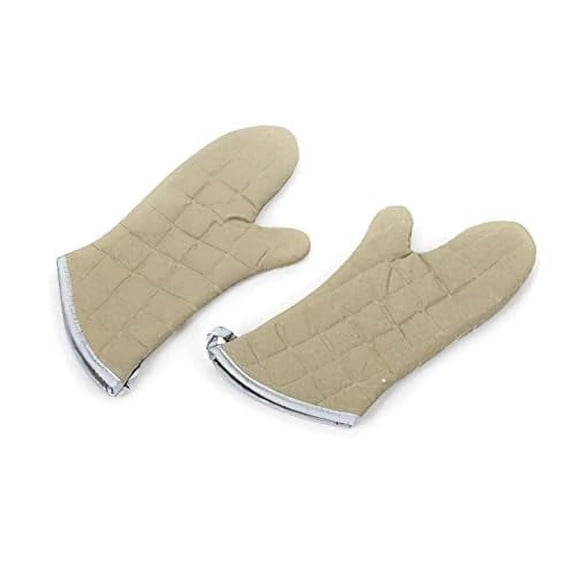 Soro Essentials- 15" Oven Mitt High Heat Resistant Up to 450F Coated with a Fire Retardant Tan Color- Thick Cotton Fabric Kitchen Mitt Perfect for BBQ Baking Cooking and Grilling
