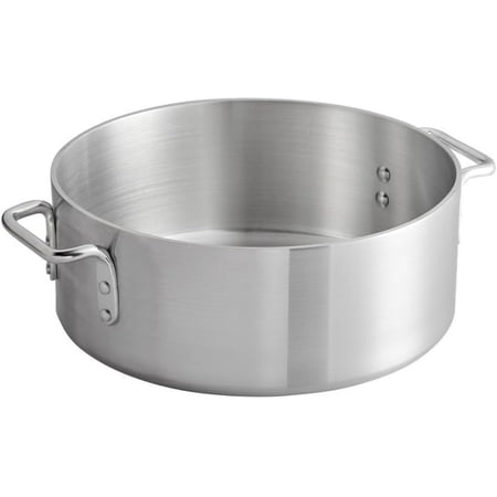 Soro Essentials- 15 qt. Heavy Weight Aluminum Brazier 6 mm Thickness- Brazier with Riveted Handles Perfect for Roasting Sauteing Searing and Pan Frying Home Kitchen Restaurant