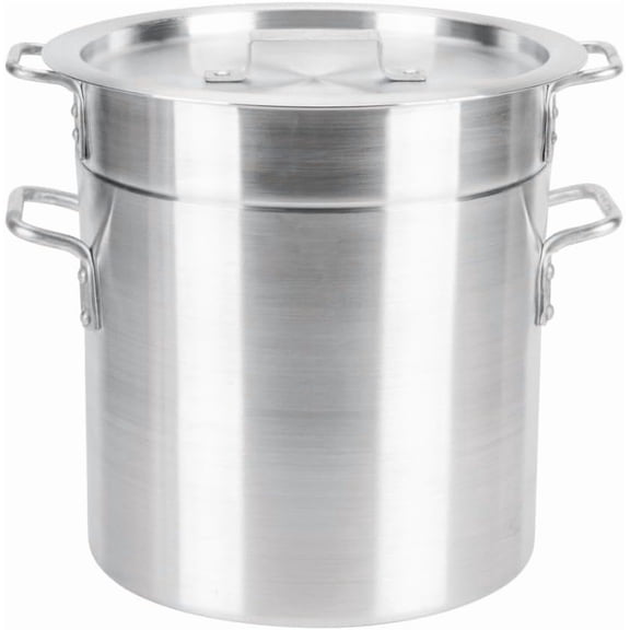 Soro Essentials- 16 Qt. Aluminum Double Boiler Pot with Lid- Steam Melting Stock Pot for Butter Chocolate Cheese Caramel Fondue Candy Dessert and Sauces