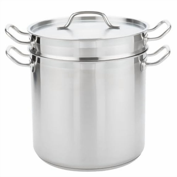 Soro Essentials- 16 qt. Stainless Steel Double Boiler Pot with Cover- Steam Melting Stock Pot for Butter Chocolate Cheese Caramel Fondue Candy Dessert and Sauces