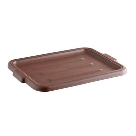 Soro Essentials- 21-1/4"L x 17-1/4"W Polyethylene Bus Box Lid Cover Brown Color- Stackable Bus Box Lid for Utility Bus Tub Food Service Bus Tub Wash Basin Dish Tub for Kitchen Organizer Storage
