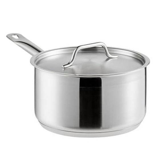Soro Essentials- 3.5 qt. Stainless Steel Sauce Pot with Lid- Multipurpose Cooking Sauce Pot for Boiling Soup Sauce Pot Cookware for Home Restaurant Kitchen Induction Ready and Oven Safe