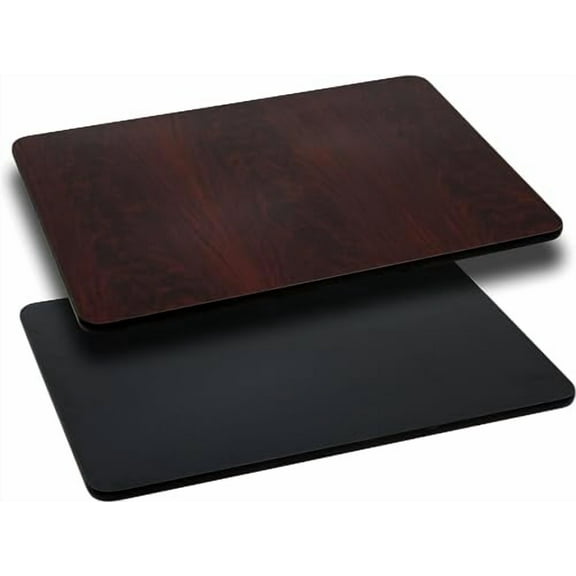 Soro Essentials- 30''x 42'' Wood Rectangular Table Top with Black or Mahogany Reversible Top- Laminate Reversible Table Top for Home Dining Office Boardroom Living Room and Commercial