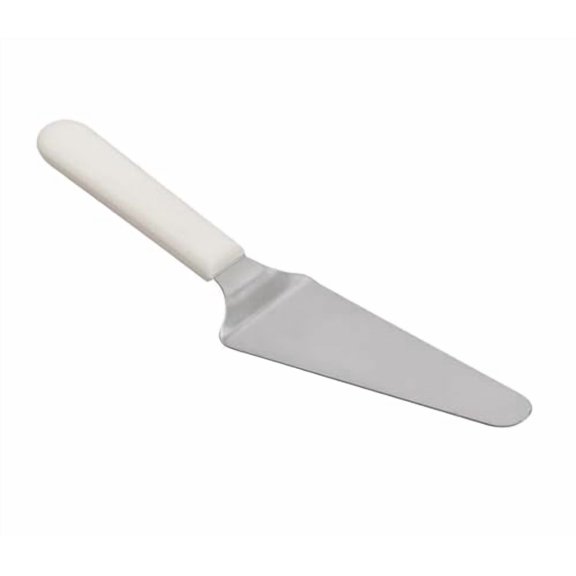 Soro Essentials- 4-1/2" x 2-1/4" Stainless Steel Pie Knife Server with White Color Handle- Pastry Pie Cake Server Perfect for Birthday Celebration Wedding Parties and Events Home Kitchen Restaurant