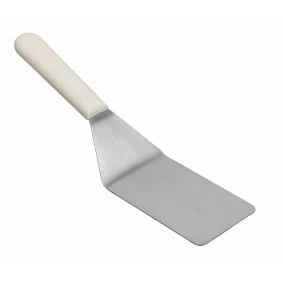 Soro Essentials- 4" x 2-1/2" Stainless Steel Pancake Spatula Turner with Offset Blade and White Color Handle- Metal Spatula Griddle Scraper and Pancake Flipper or Hamburger Turner