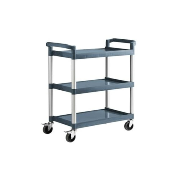 Soro Essentials- 40x 19x 37 Cart Dark Gray Color- Plastic Utility Rolling Bus Cart Multifunctional Storage Organizer Storage Cart for Kitchen Bathroom Living Room Office
