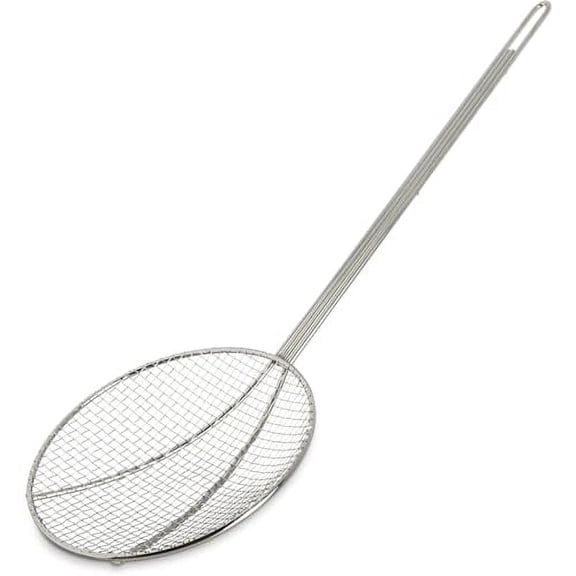 Soro Essentials- 7 Stainless Steel Round Coarse Mesh Wire Skimmer Strainer- Kitchen Gadgets Wire Strainer for Kitchen Utensil Food Strainer Skimmer Spoon for Cooking Frying Draining