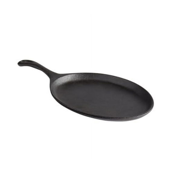Soro Essentials- 7" x 9.25" Cast Iron Fajita Plate Sizzler Griddle Pan with Teardrop Handle Black Color- Pre-Seasoned Sizzle Platter Use in the Oven on the Stove on the Grill or Over a Campfire