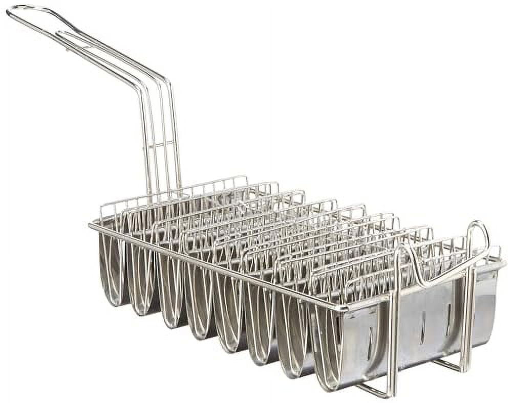 Soro Essentials- 8-Slot Nickel Plated Taco Fryer Basket with Handle ...