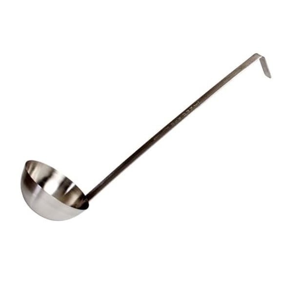Soro Essentials- 8 oz. Stainless Steel Ladle with Hooked Handle- Ladle with Long Handle Serving Scoops Heavy-Duty Ladles Portioning Stirring Serving Soups Chili Stew Home Kitchen Restaurants