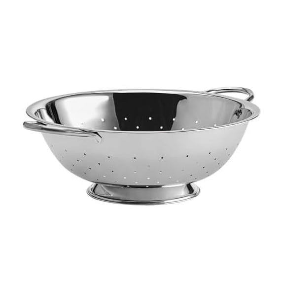 Soro Essentials- 8 qt. Stainless Steel Colander with Handles- Kitchen Colander Strainer with Base Perforated Colander Strainer for Pasta Spaghetti Berries Veggies Fruits Noodles Salads