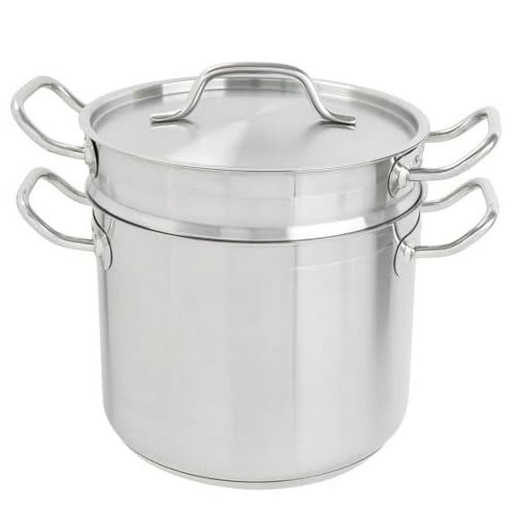 Soro Essentials- 8 qt. Stainless Steel Double Boiler Pot with Cover- Steam Melting Stock Pot for Butter Chocolate Cheese Caramel Fondue Candy Dessert and Sauces