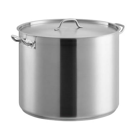 Soro Essentials- 80 qt. Stainless Steel Stock Pot with Lid- Heavy Duty Induction Ready Large Stock Pot Stew Pot Simmering Pot Soup Pot with Encapsulated Base and Oven Safe