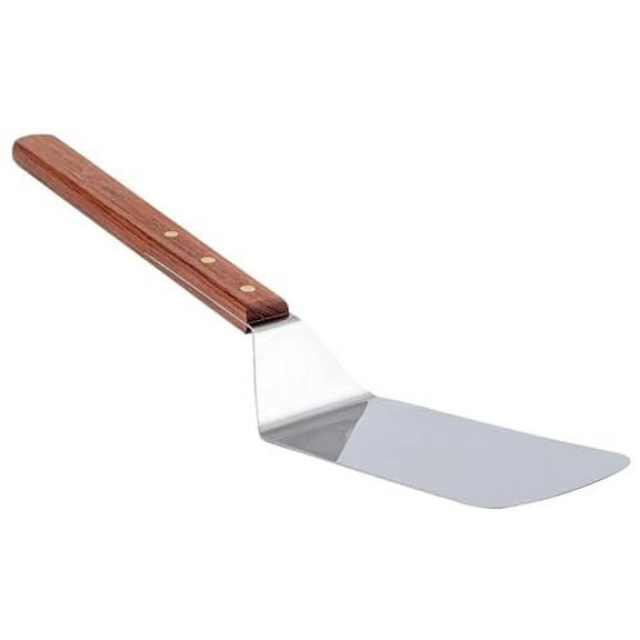 Soro Essentials- 9" Stainless Steel Solid Flex Turner with 14 Wooden Handle- Turner Spatula Griddle Scraper and Pancake Flipper or Hamburger Turner Great for BBQ Grill and Flat Top Griddle