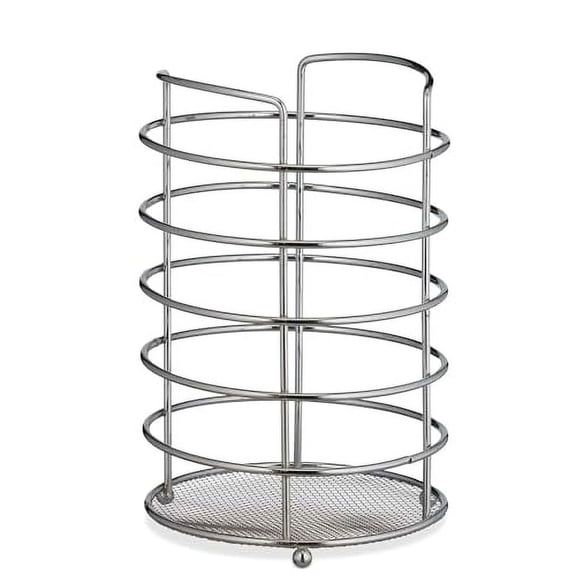 Soro Essentials – Chrome Plated Steel Utensil Holder- Silverware Utensil Holder Organizer Caddy Kitchen Organizer Utensil Cutlery Holder for Kitchen Utensil and Flatware