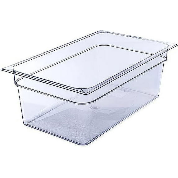 Soro Essentials- Full Size 8" Deep Polycarbonate Food Pan Clear Color- Commercial Food Pan with Capacity Indicator Stackable Food Storage Containers Restaurant Supplies Hotel Pan