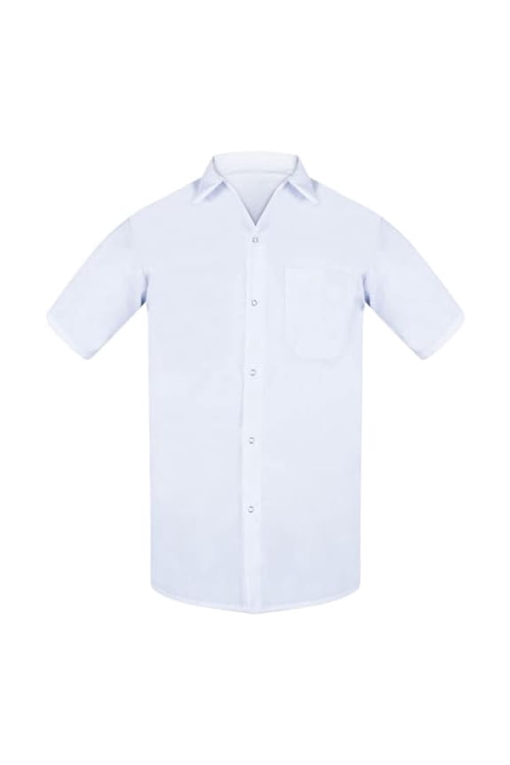 - Large Polyester Restaurant Utility Cook Shirt White Color- Short Sleeve Breathable Cook Shirt for Food Service Caterers Bakers and Culinary Restaurant Kitchen Work Clothes