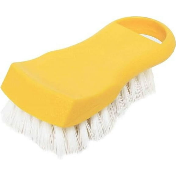 Soro Essentials- Plastic Cutting Board Brush Yellow Color- Color Coded Brush Cutting Board Scrub Brush with Easy Grip and Hanging Loop for Drying Kitchen Essential Scrubbing Brush