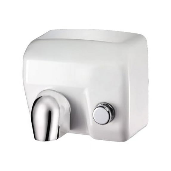 Soro Essentials- Porcelain Enamel Coated Push Button Hand Dryer- Commercial Push Button Hand Dryer High-Speed Hand Dryer Heavy Duty Warm Wind Hand Blower