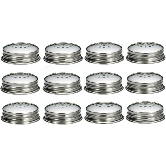 Soro Essentials- Set of 12 Aluminum Shaker Dome Top Lid Only- Fits with 1.5 oz. Shaker Spice Shaker Lid Salt and Pepper Shaker Lid Set for Countertop Kitchen and Restaurants