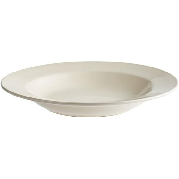Soro Essentials- Set of 12 Ceramic 11-3/8" American White Victoria Wide Rim Pasta Bowl 22 oz. Ivory Color- China Pasta Bowl Shallow Pasta Bowls Large Pasta Soup Serving Bowl