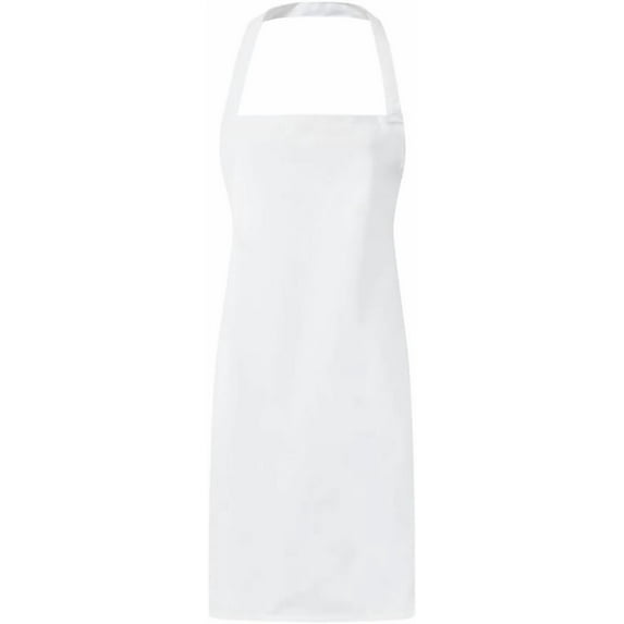 Soro Essentials- Set of 12 Cotton 36" x 41" No Pocket Bib Apron White Color- Server Waiter and Waitress Bib Apron for Cooking Kitchen Restaurant and Crafting