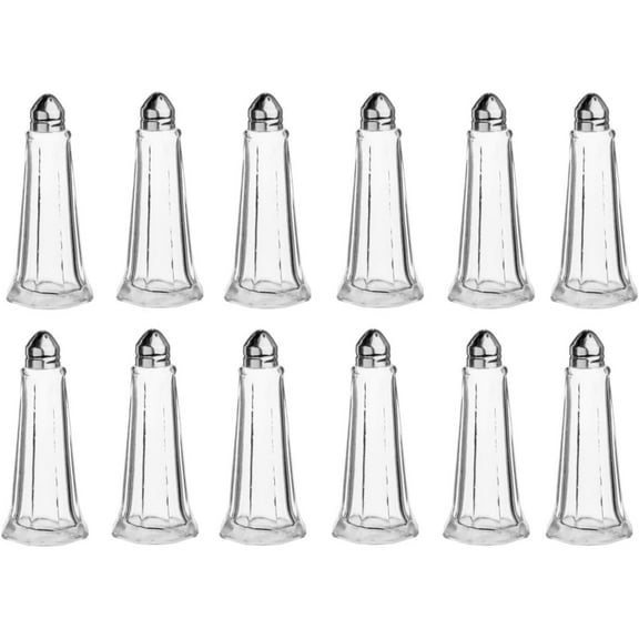 Soro Essentials- Set of 12 Glass 1 oz. Eiffel Tower Salt and Pepper Shaker with Chrome Plated Top- Eiffel Tower Design Spice Shakers Salt and Pepper Shaker Set for Kitchen and Restaurants