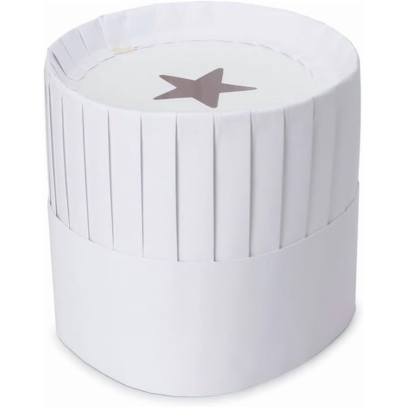 Soro Essentials- Set of 12 Paper 7” Disposable Chef Hat White Color- Adjustable Tall Hat for Food Restaurants Home Kitchen School Classes Catering Equipment or Birthday Party