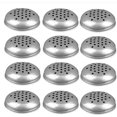 thumbnail image 1 of Soro Essentials- Set of 12 Stainless Steel Replacement Perforated Top Lid Only- Fits with 12 oz. Acrylic Cheese Shaker and Sugar Pourer Shaker Cheese Container Lid for Countertop Kitchen, 1 of 5