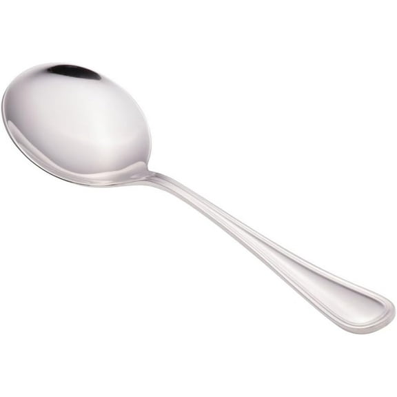 Soro Essentials- Set of 12 Stainless Steel Simplicity Bouillon Spoon- Serving Utensils Serving Flatware Cutlery Kitchen Tableware Buffet Serving Utensils for Home Kitchen and Restaurant