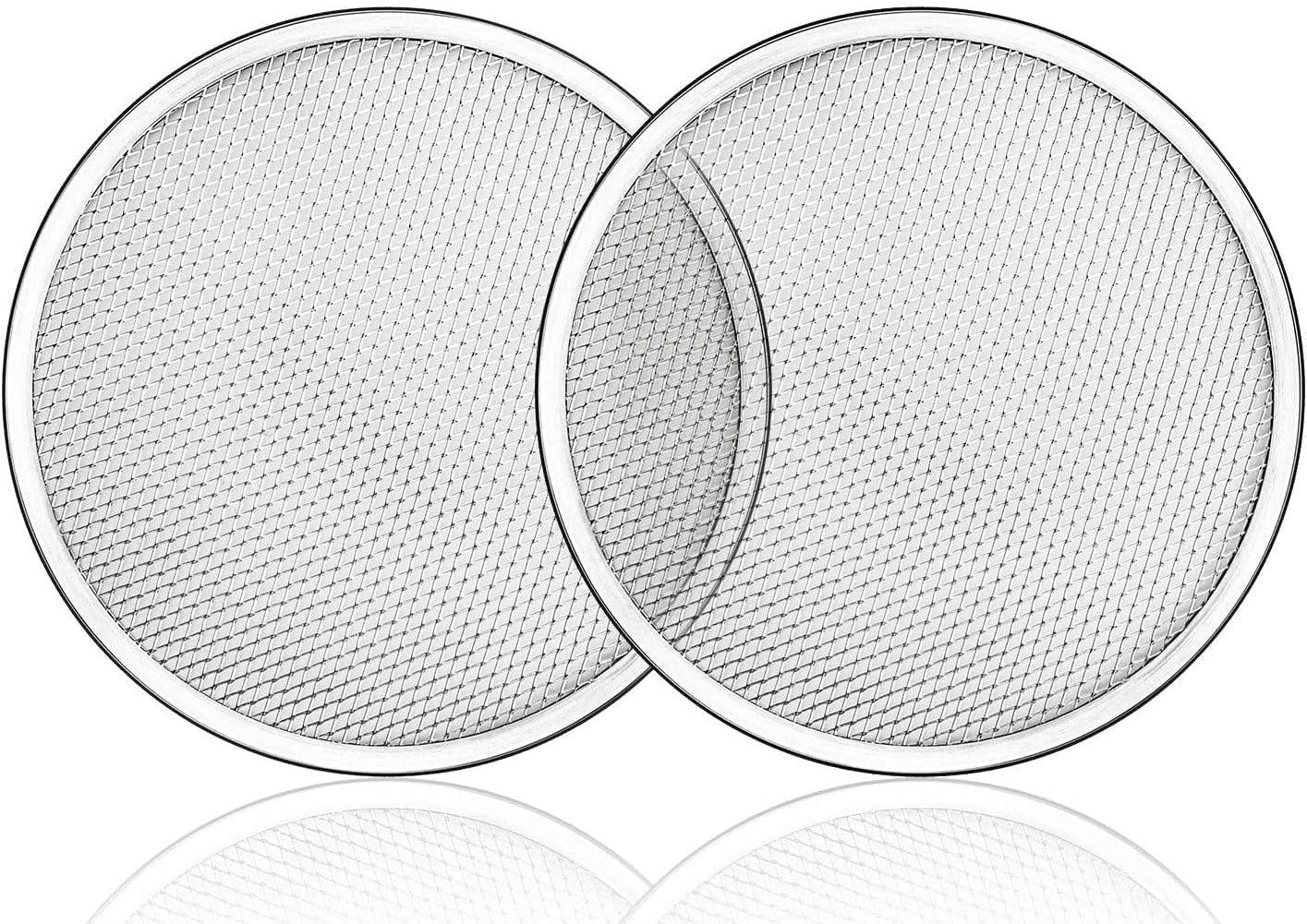 Soro Essentials- Set of 2 Aluminum 14” Pizza Screen- Seamless Rim Pizza ...